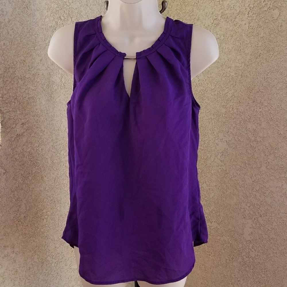 New York & Co. sleeveless blouse sheer sz Small
